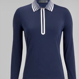G/Fore Long Sleeve Blue Quarter Zip Shirt Womens Small